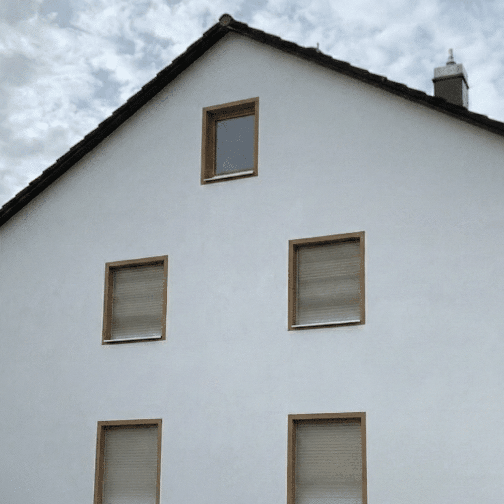Ergebniss einer Fassadenreinigung mit Heisswasser