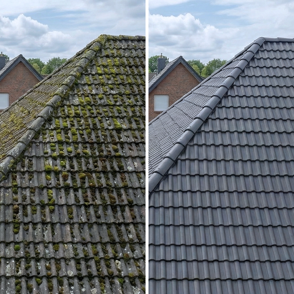 Dachreinigung Oldenburg Vorher Nacher Bild